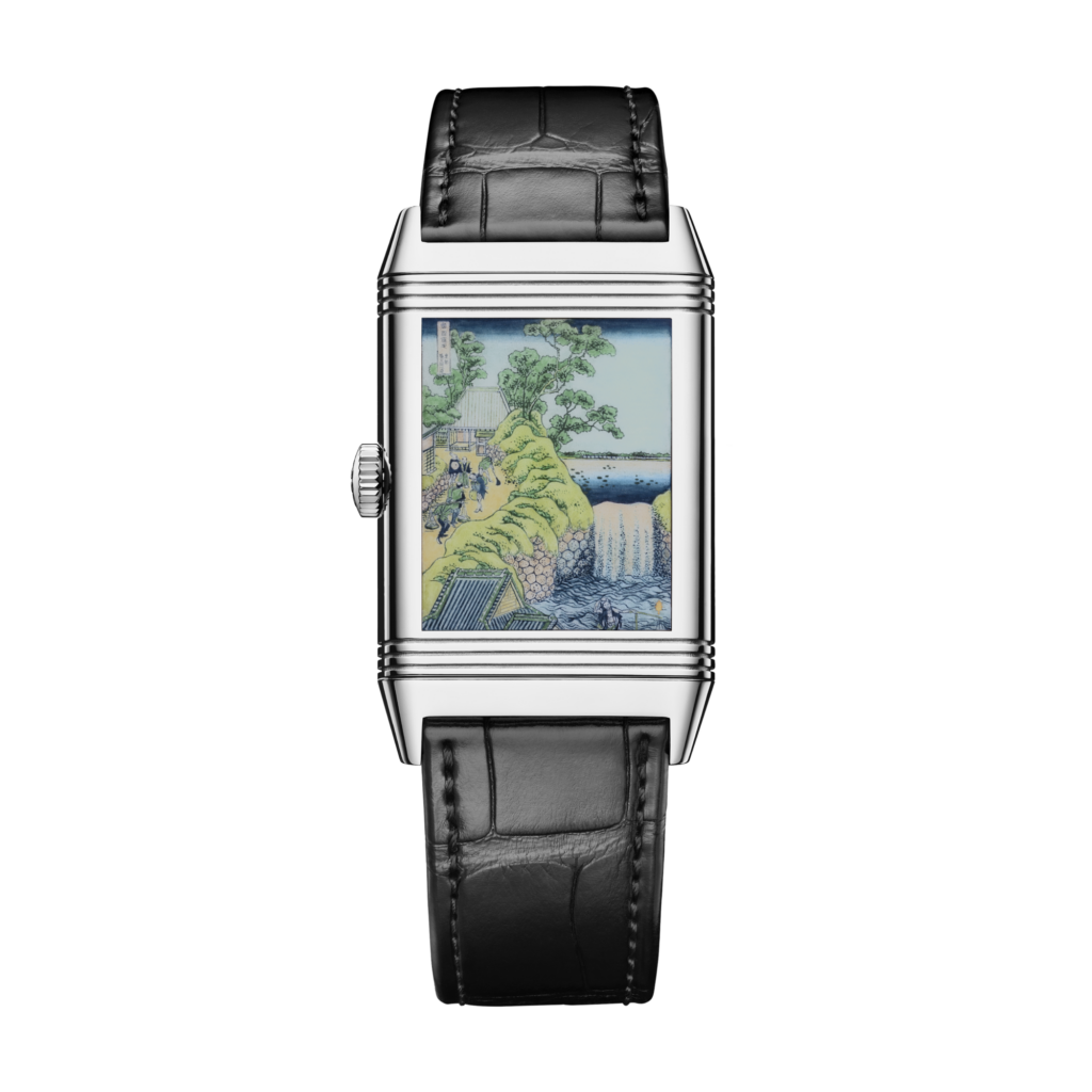 Part of the 2026 JLC Reverso Tribute Enamel Hokusai Waterfalls Series