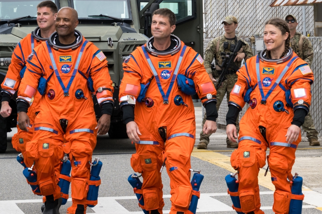 Artemis II crew sporting Omega Speedmaster X-33 watches