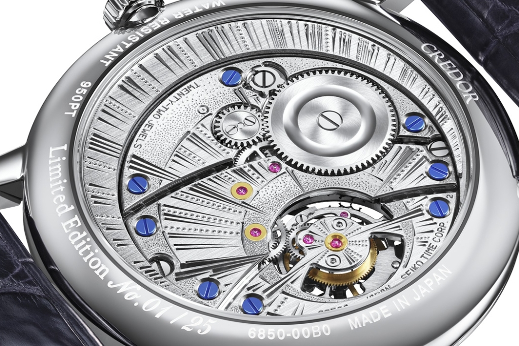 Like the dial, caliber 6850 U.T.D. is meticulously engraved. Photo: Credor