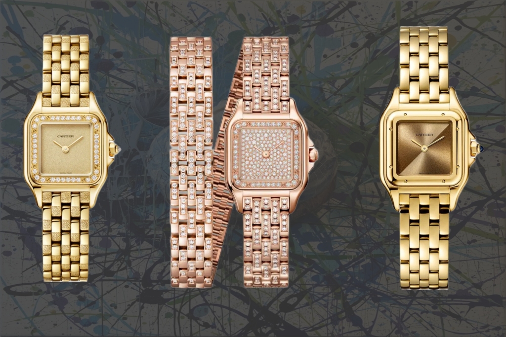 Three of the small Cartier Panthere watches discontinued in 2026