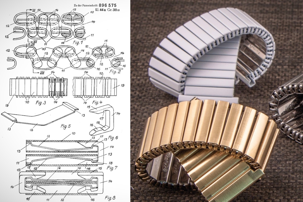 Patent DE896575C (left) and an image from the 2016 Fixoflex catalog (right)