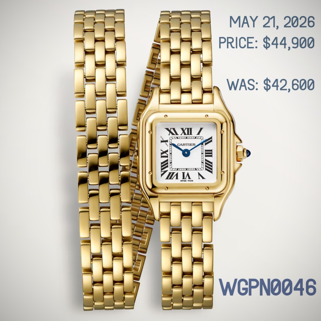 Cartier Panthere WGPN0046 May 2026 price increase: 42.6k to 44.9k