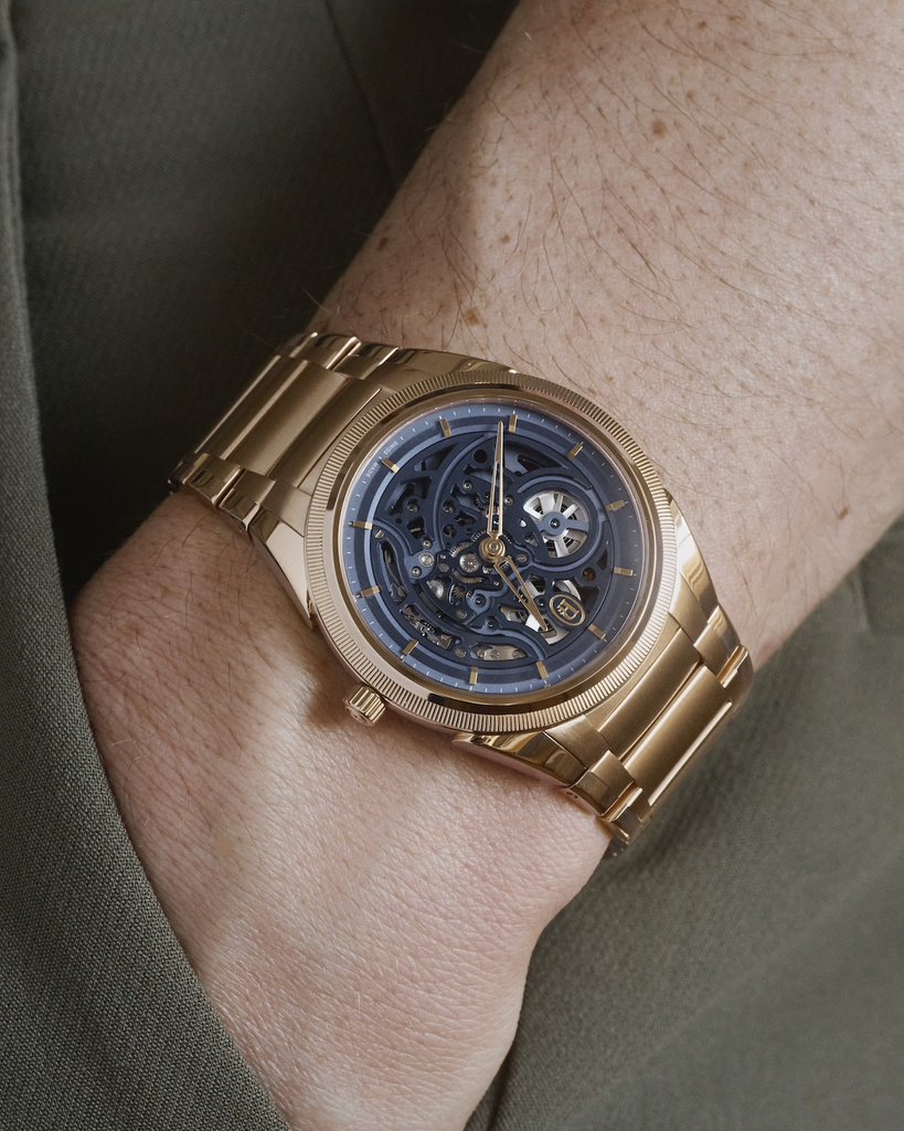 Tonda PF Skeleton Rose Gold Milano Blue