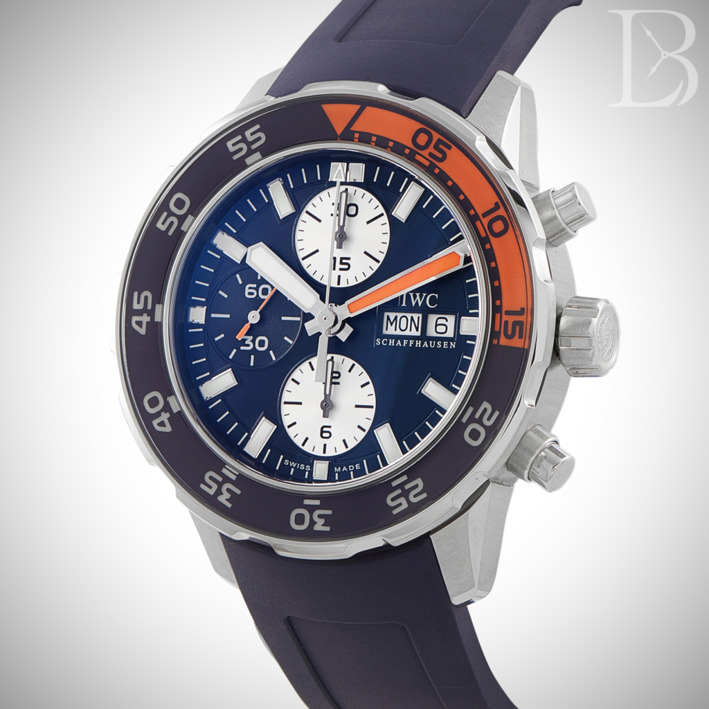 Like every IWC Aquatimer Chronograph, IW3767-04 has a chrono function that can be used safely underwater.