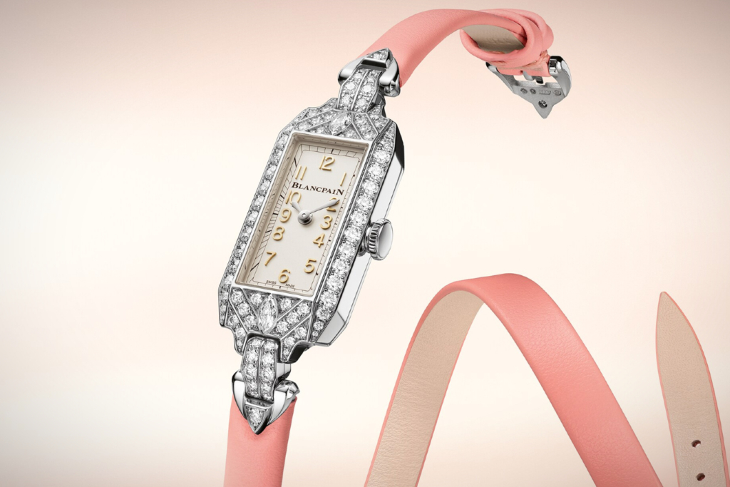 The 2026 Ladybird Tribute is aesthetically very faithful to Marilyn Monroe's platinum Blancpain. Photo: Blancpain