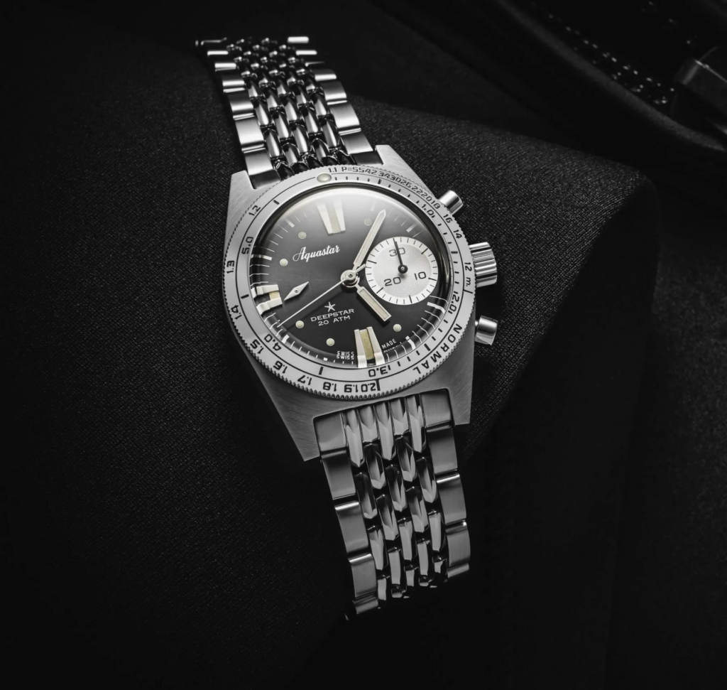 The Deepstar III line is manual-wind, while the so-called Deepstar 39mm is automatic, although they're both 38mm. Photo: Aquastar