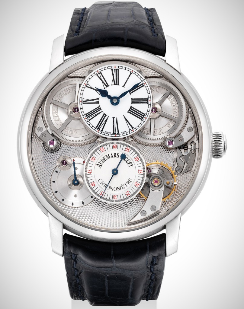 The ultra-upscale ChronAP Jules Audemars features twin balance springs and a 90-hour power reserve despite a beat rate of 43,200 vph (12 ticks per second!) Photo: Audemars Piguet