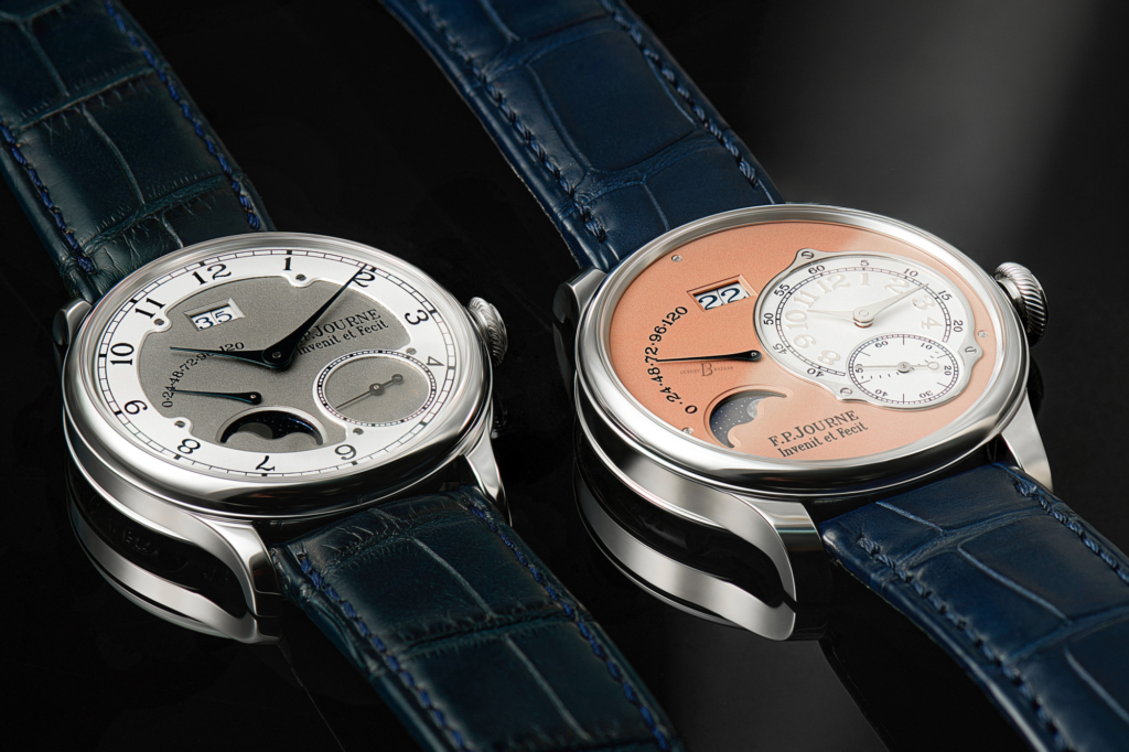 F.P. Journe Octa Lune (left) and Octa Divine (right), both in platinum.