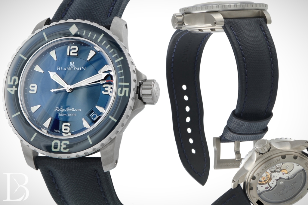 Blancpain doesn't make many luxury sports watches, but this Fifty Fathoms Automatique in titanium, ref. 5015-12B40-O52A, is a nice watch in the $11,000 pre-owned range.