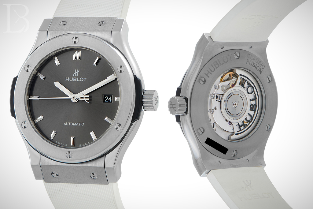 Hublot makes numerous luxury sports watches attainable for under $8,000 today like the Classic Fusion Racing Gray Titanium Watch 542.NX.7071.LR