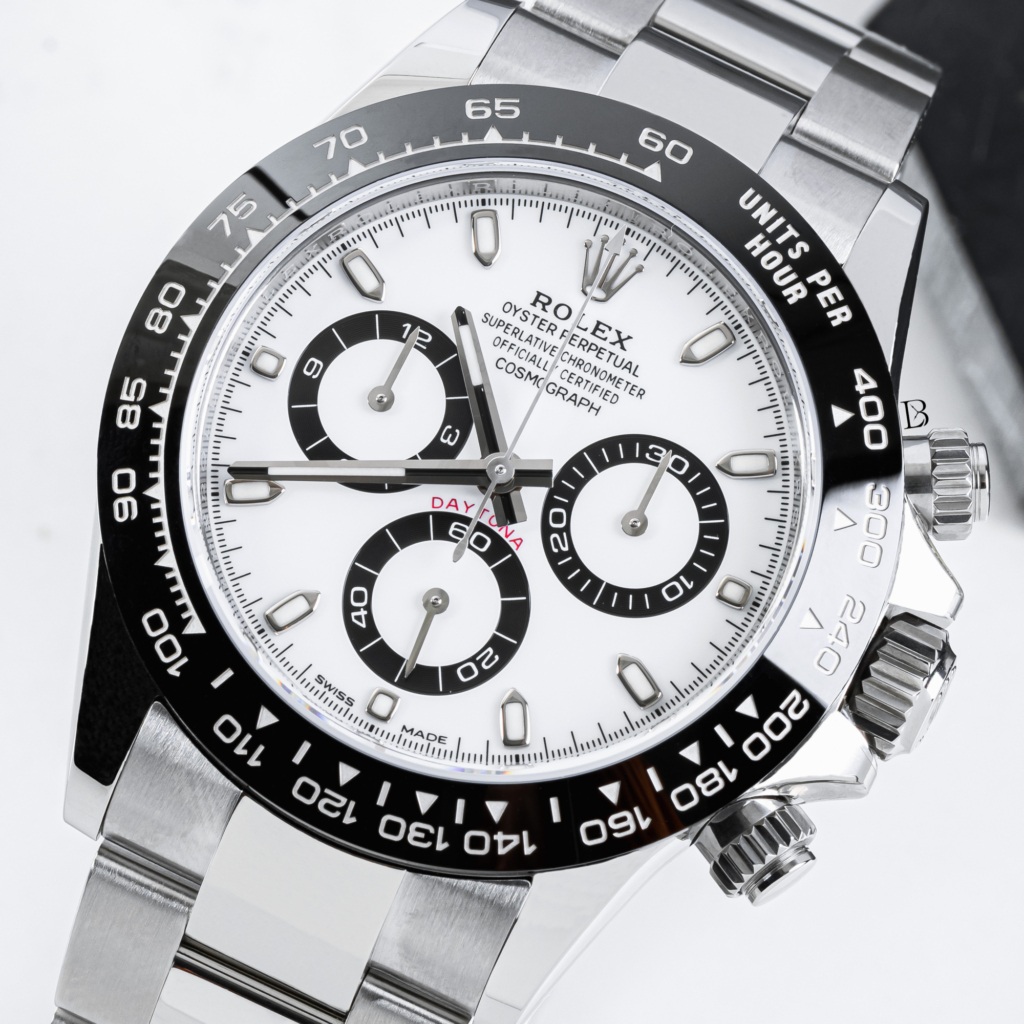 Stainless steel Daytona with black ceramic bezel insert