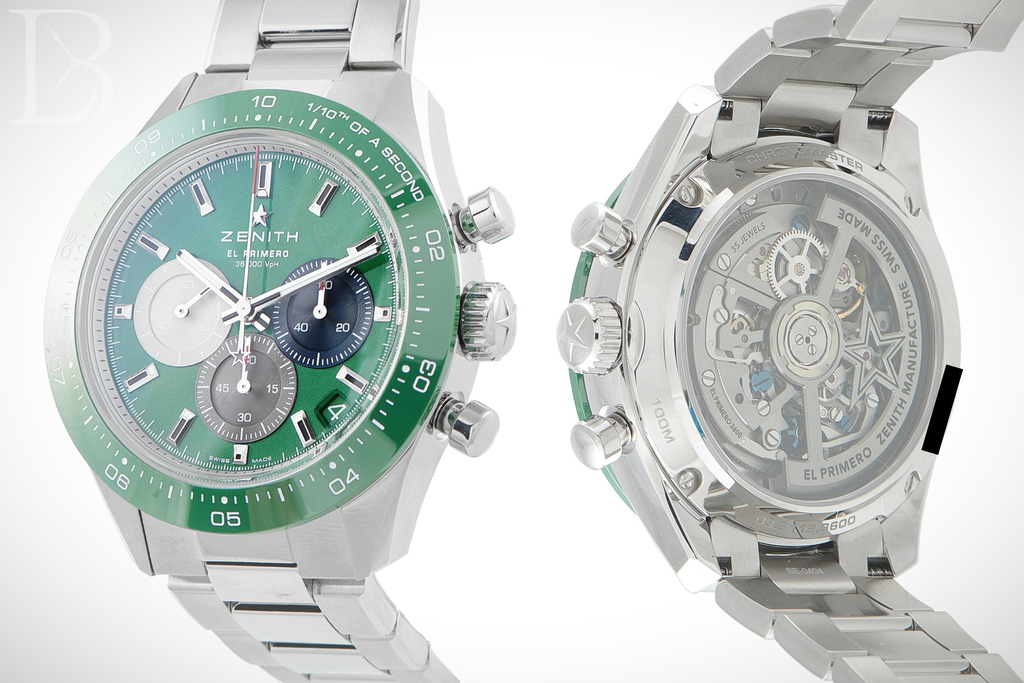 Zenith makes a wide variety of luxury sports watches like this Chronomaster Sport in green, ref. 03.3119.3600/56.M3100