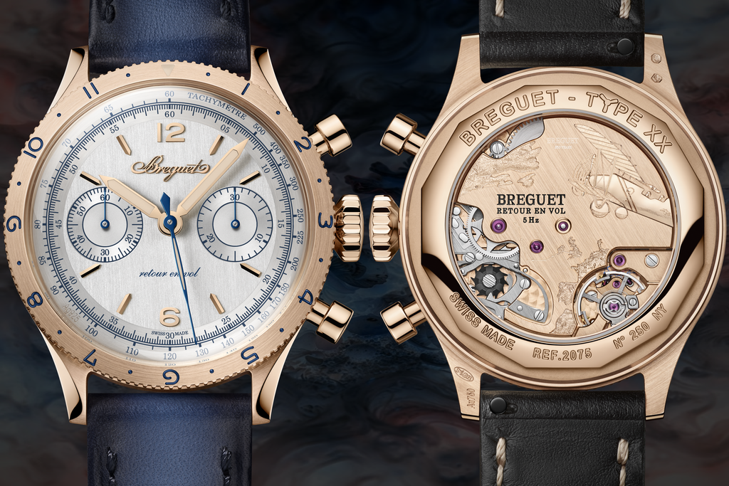One of the few luxury sports watches offered by Breguet, the Type XX ref. 2075BH/G9/398