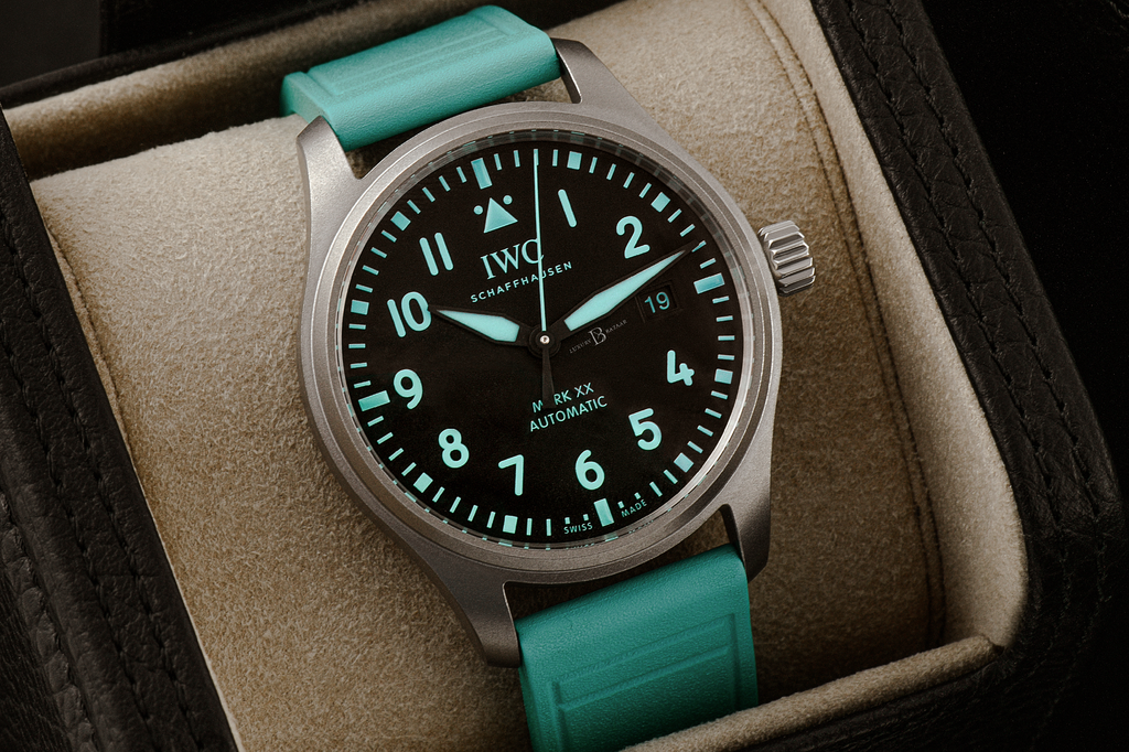 IWC is known for luxury sports watches like the Pilot’s Mark XX Mercedes-AMG PETRONAS Formula One Watch IW328210
