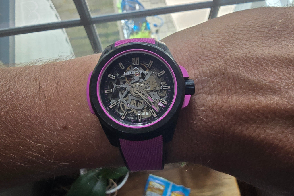 Norqain Wild One Skeleton 39mm in Hyper Pink, ref. N3001.07Q04.B03.R03
