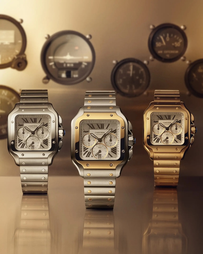 Santos de Cartier chronographs are now available in Larger rather than Extra-Large