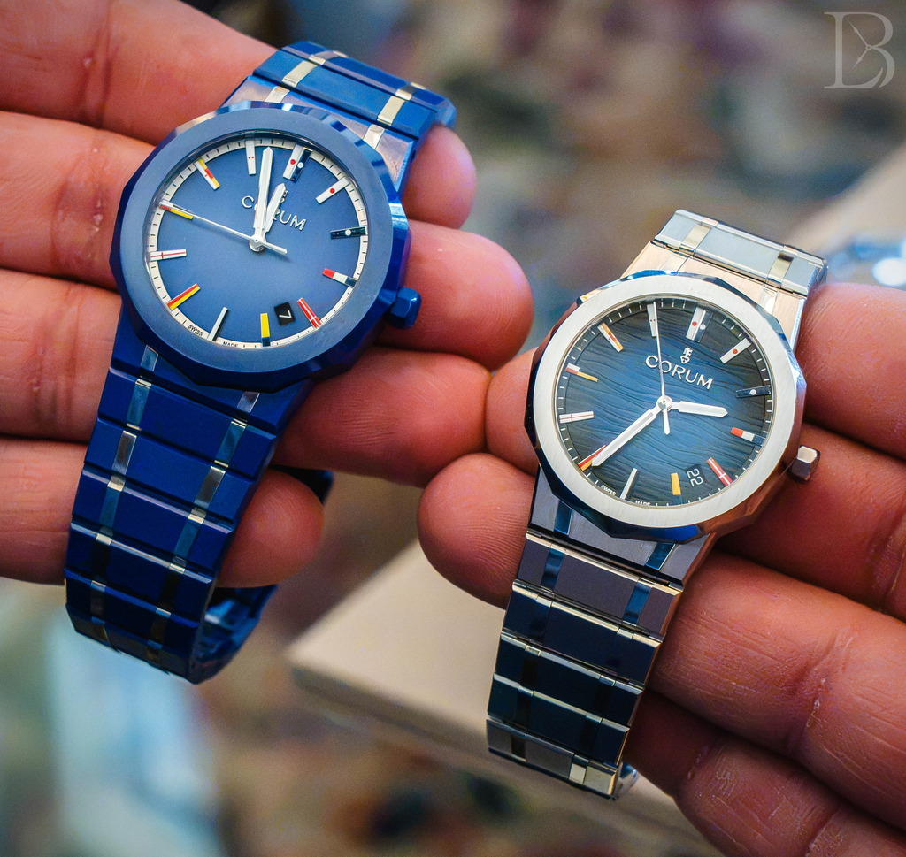 Admiral 39 in blue ceramic and Admiral 36 in stainless steel
