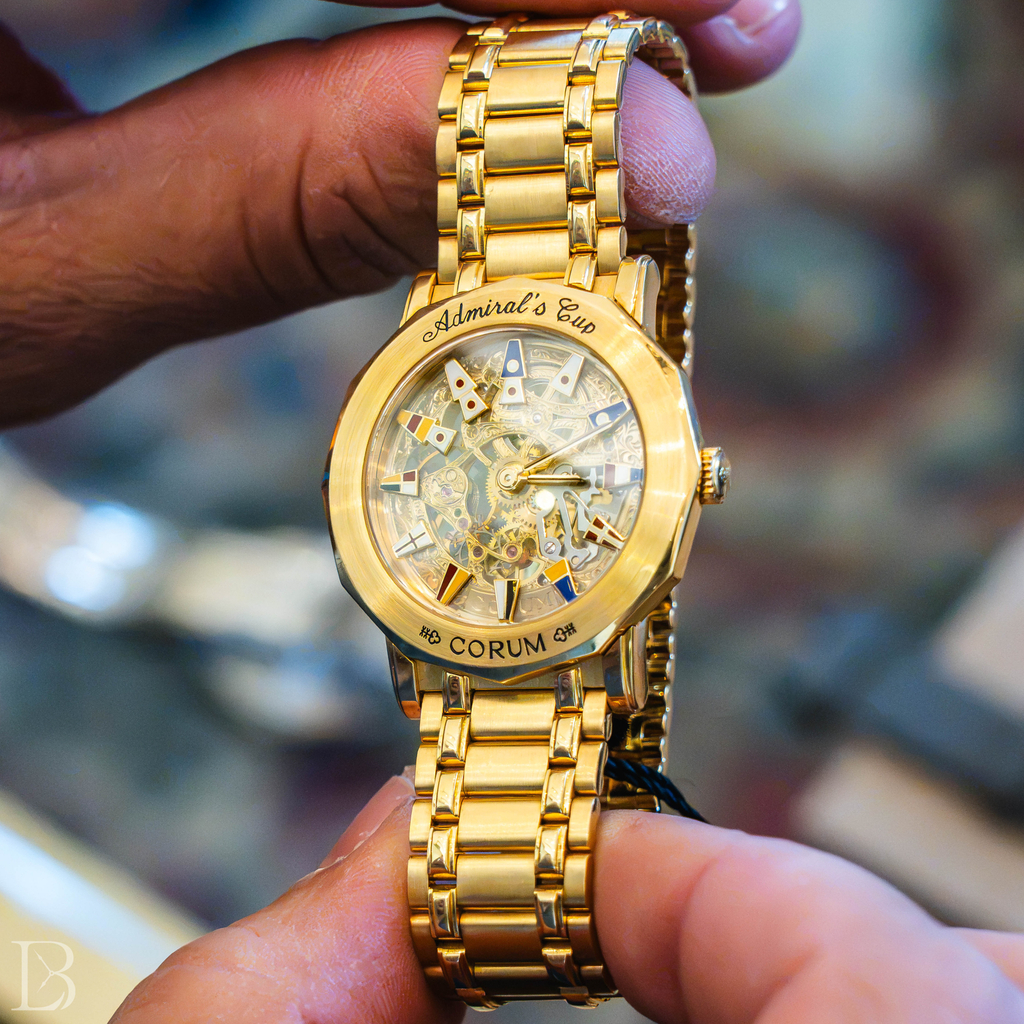 Gold 1990s Corum Admiral's Cup Skeleton