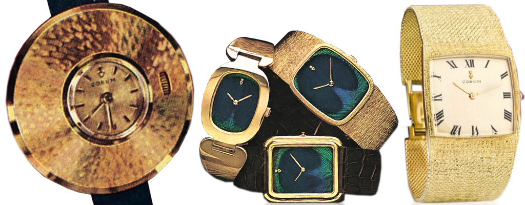 Three types of vintage Corum watches