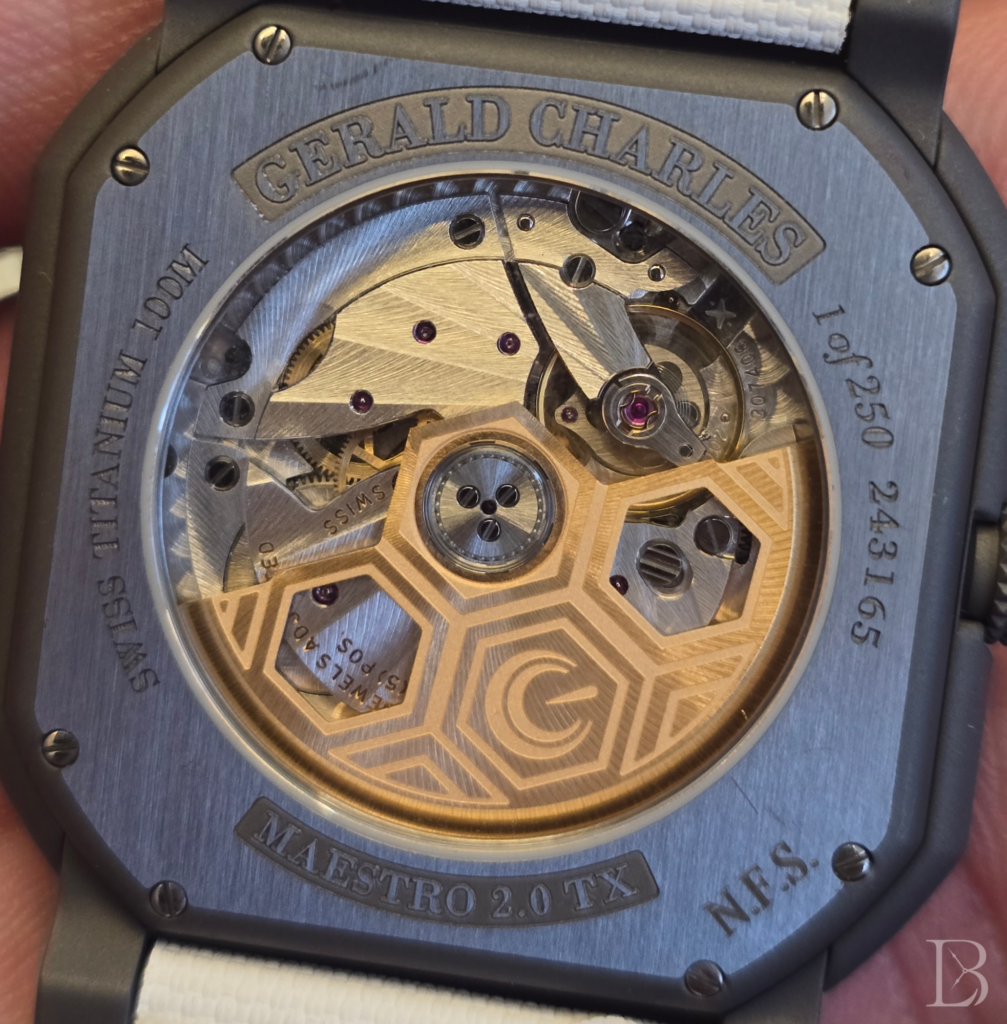 Rear view of the Gerald Charles Maestro GC Sport Tennis ref. GC2.0-TX-TNDB-04GR-RSVC_DLE