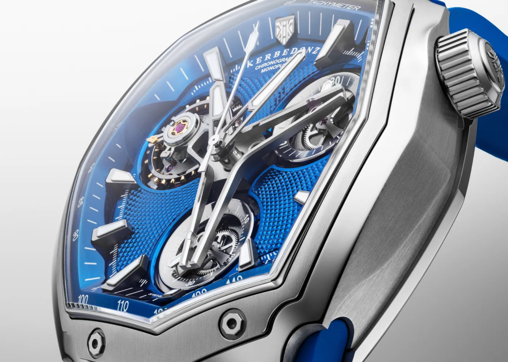Kerbedanz Maxspor GR8 41 with blue guilloche dial released in 2026, limited to 28 pieces