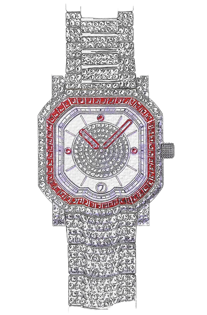 Sketch of a one-of-one Gerald Charles watch made for Malaysian royalty