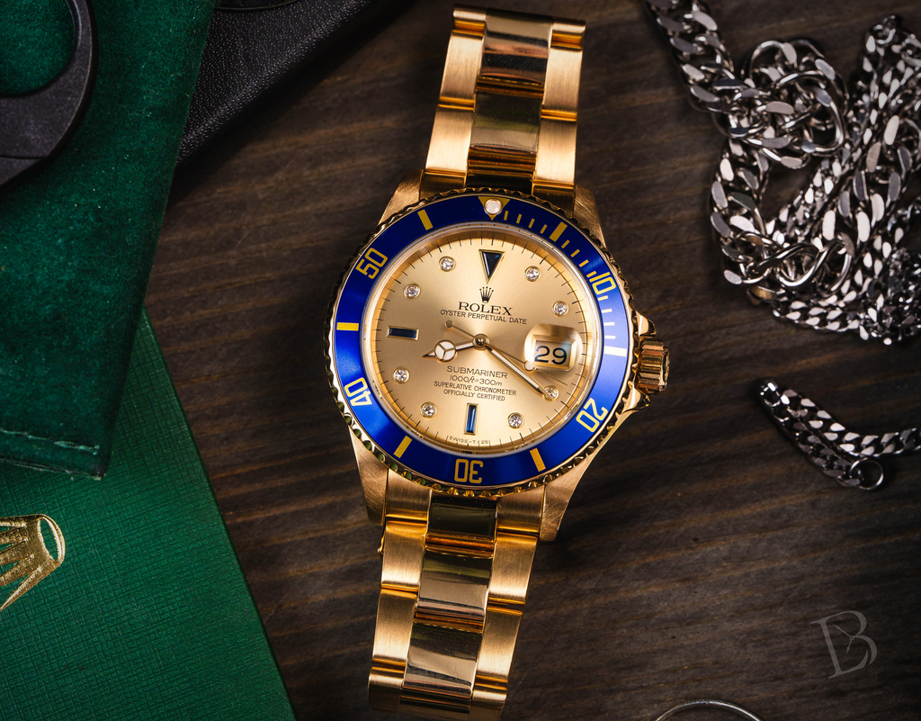 Rolex Submariner Date ref. 16808 with champagne serti dial