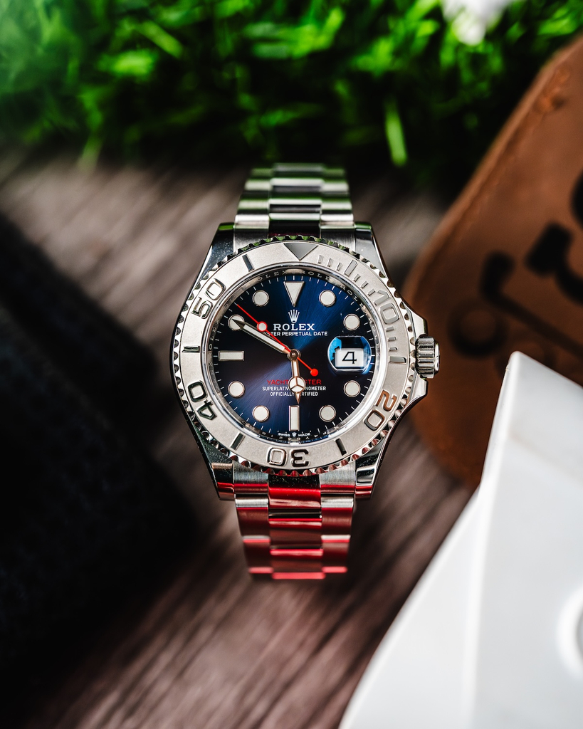 Rolex Yacht-Master 40 ref. 126622 with a blue dial, platinum bezel